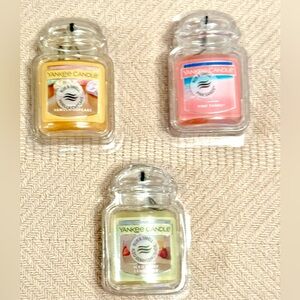Yankee Candle, set of 3, Car Jar Air Fresheners, NWT.